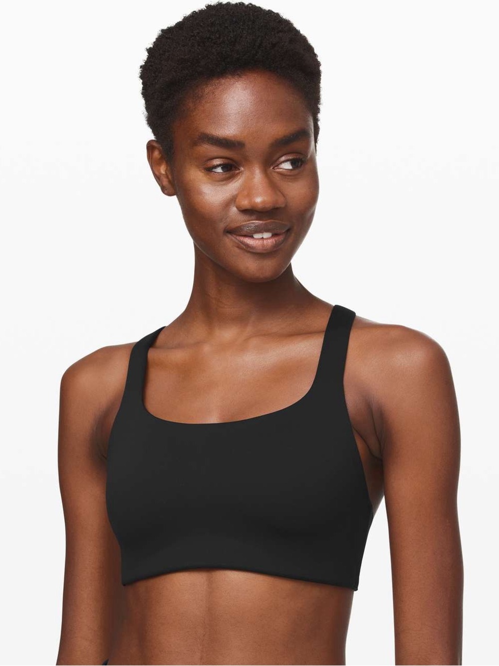 Lululemon Bring The Energy Bra Black Strappy Back Yoga Workout Top  Sz 6 AS IS